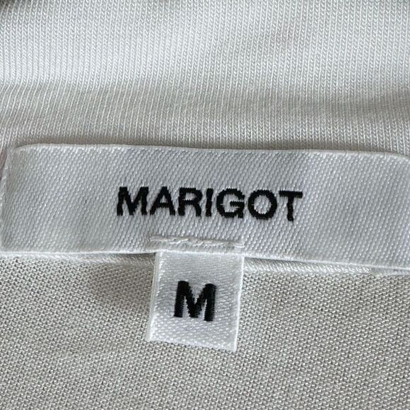Marigot pj Womens size Medium Sleep shirt Button Up White pink Trim Model Blend - Picture 9 of 11